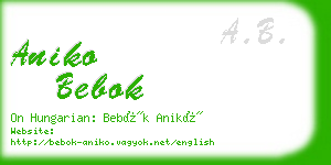 aniko bebok business card